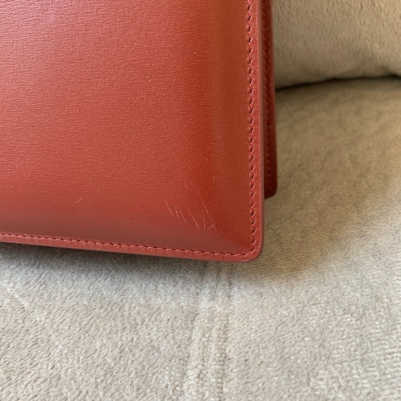 Celine Clasp Medium Red Calfskin Leather Tote - Picture 4 of 16